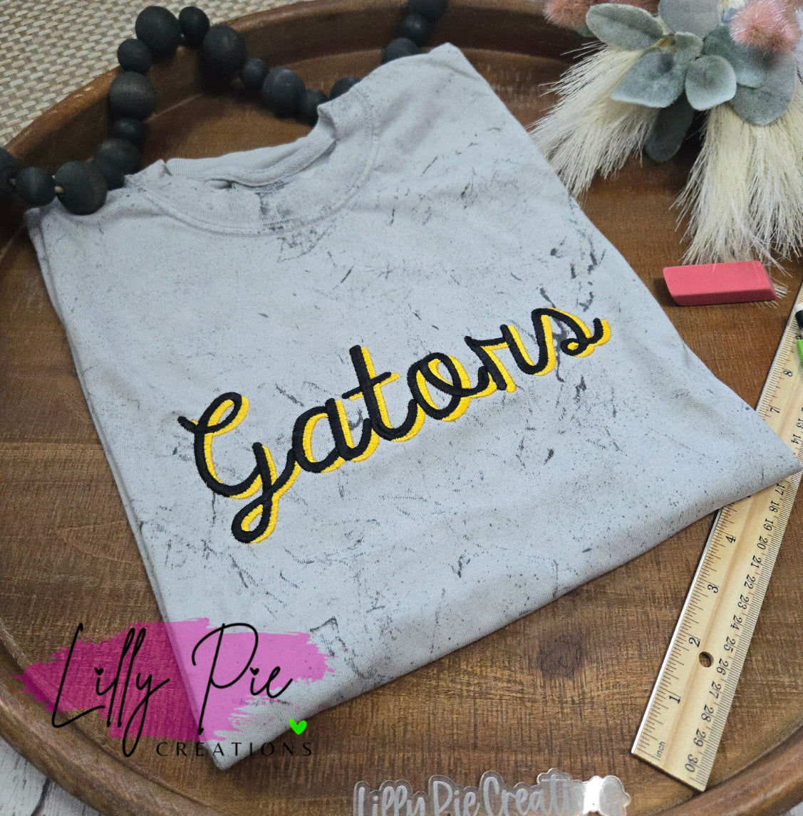 Custom Mascot Spirit Shirt - Shadowed Script Mascot School Shirt