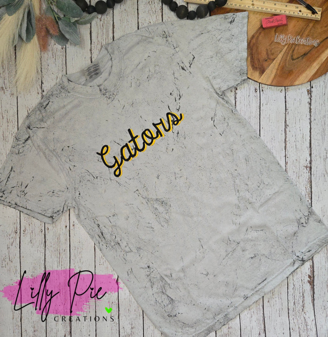 Custom Mascot Spirit Shirt - Shadowed Script Mascot School Shirt