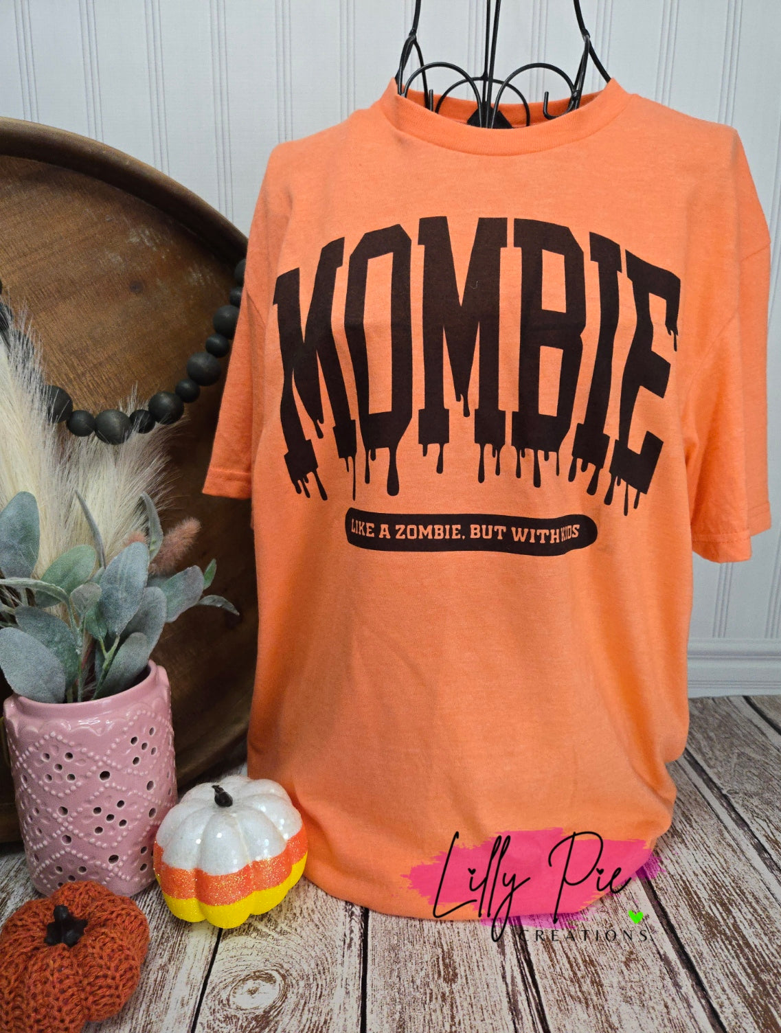 Mombie Mom Halloween Shirt - Like a Zombie, But With Kids - Available in Orange, Purple or Grey
