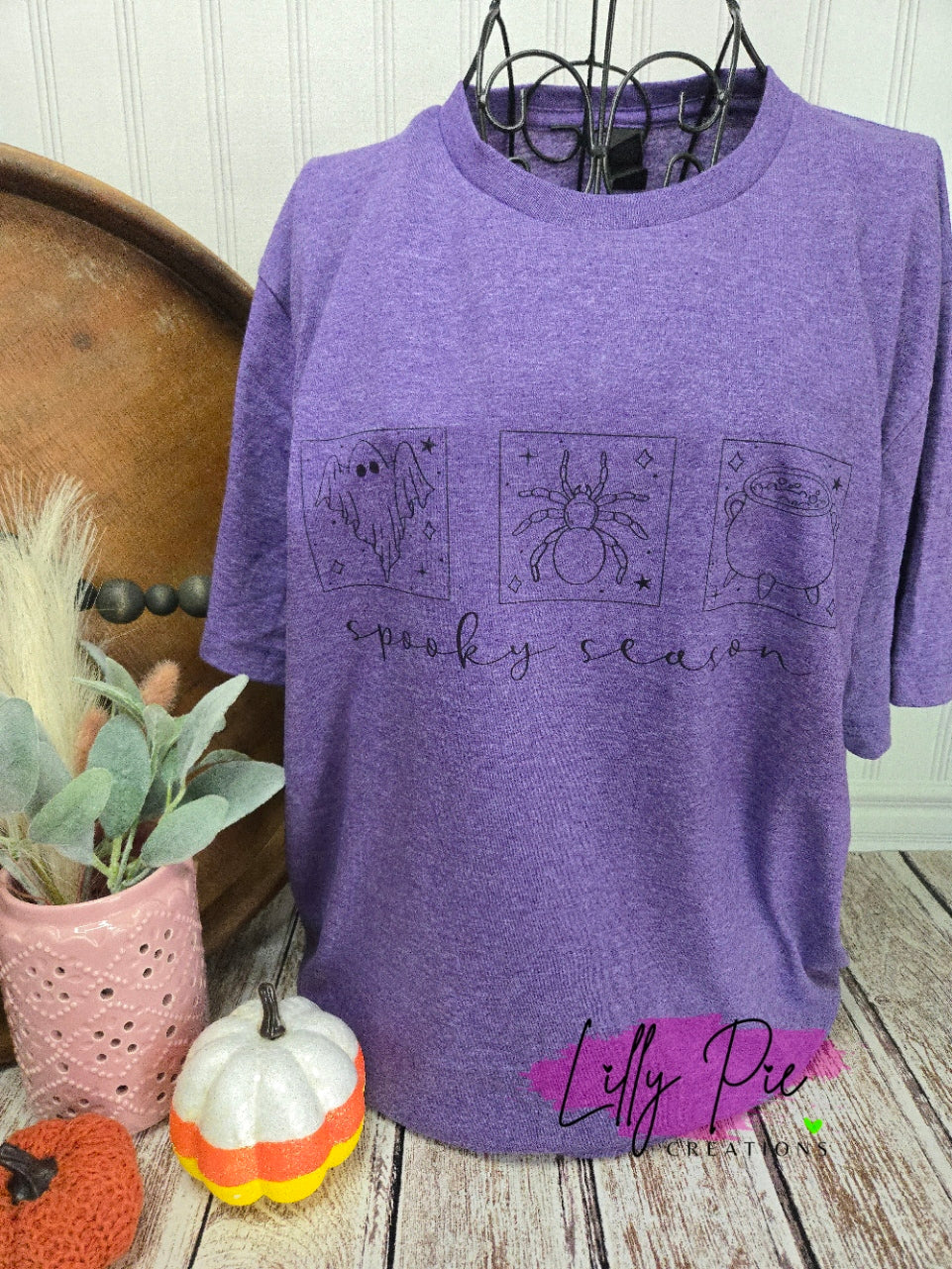 Spooky Season Orange Tarot Halloween T-Shirt - Orange and Purple Shirts Available