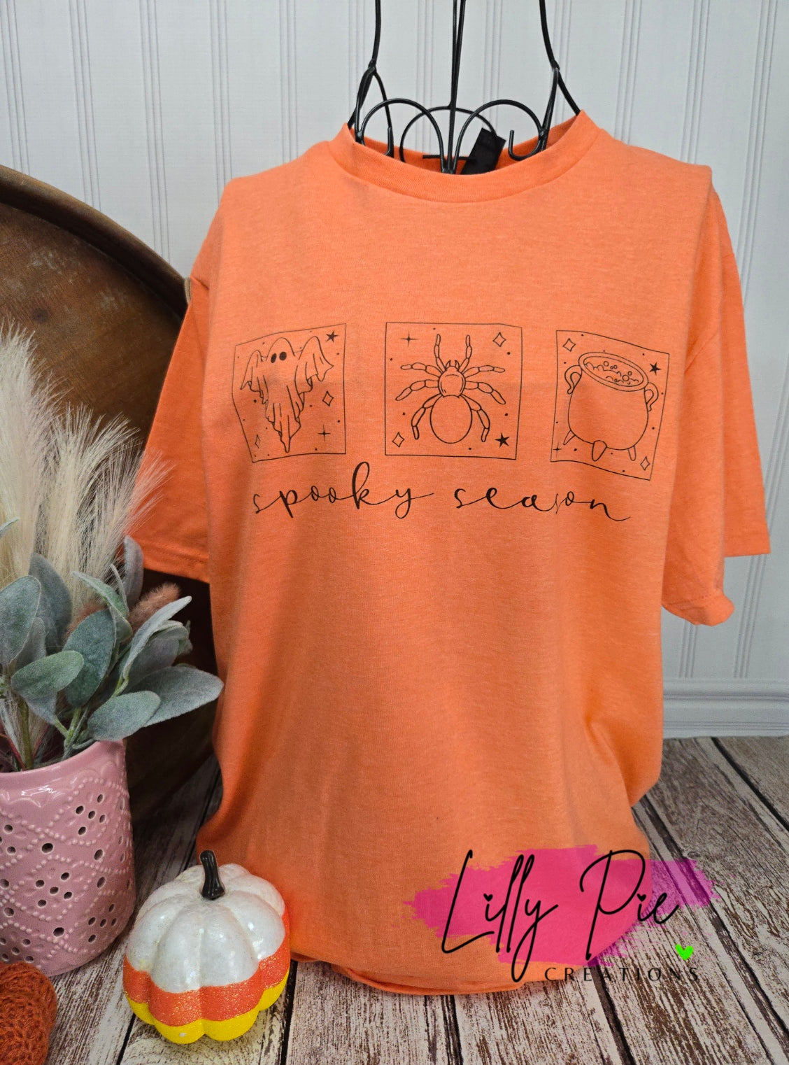 Spooky Season Orange Tarot Halloween T-Shirt - Orange and Purple Shirts Available