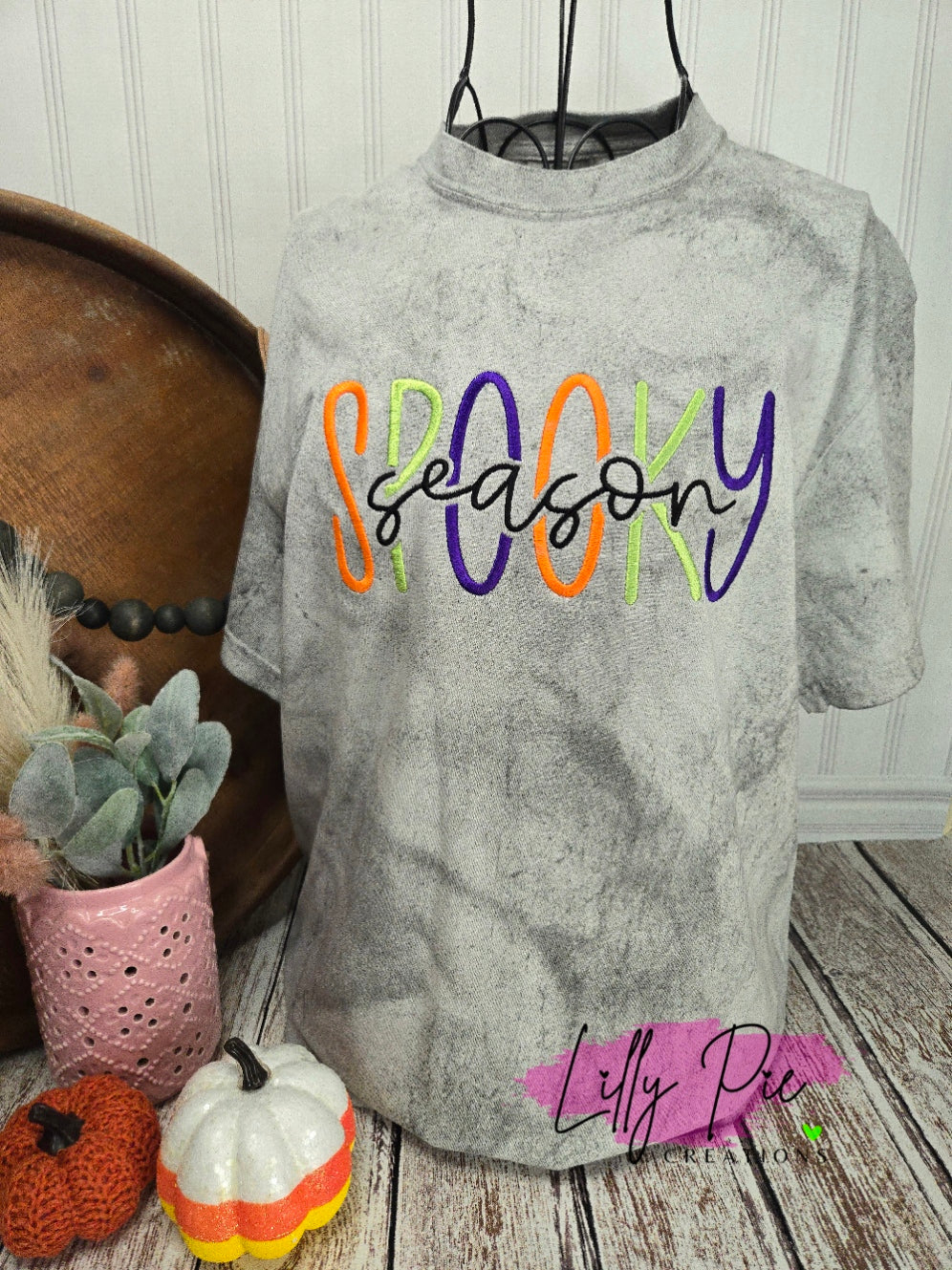Spooky Season Embroidered Shirt - Comfort Colors Halloween Tshirt