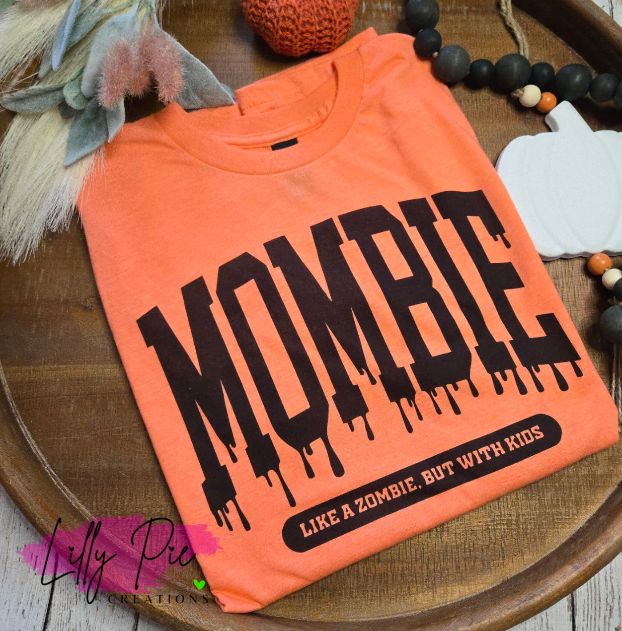 Mombie Mom Halloween Shirt - Like a Zombie, But With Kids - Available in Orange, Purple or Grey