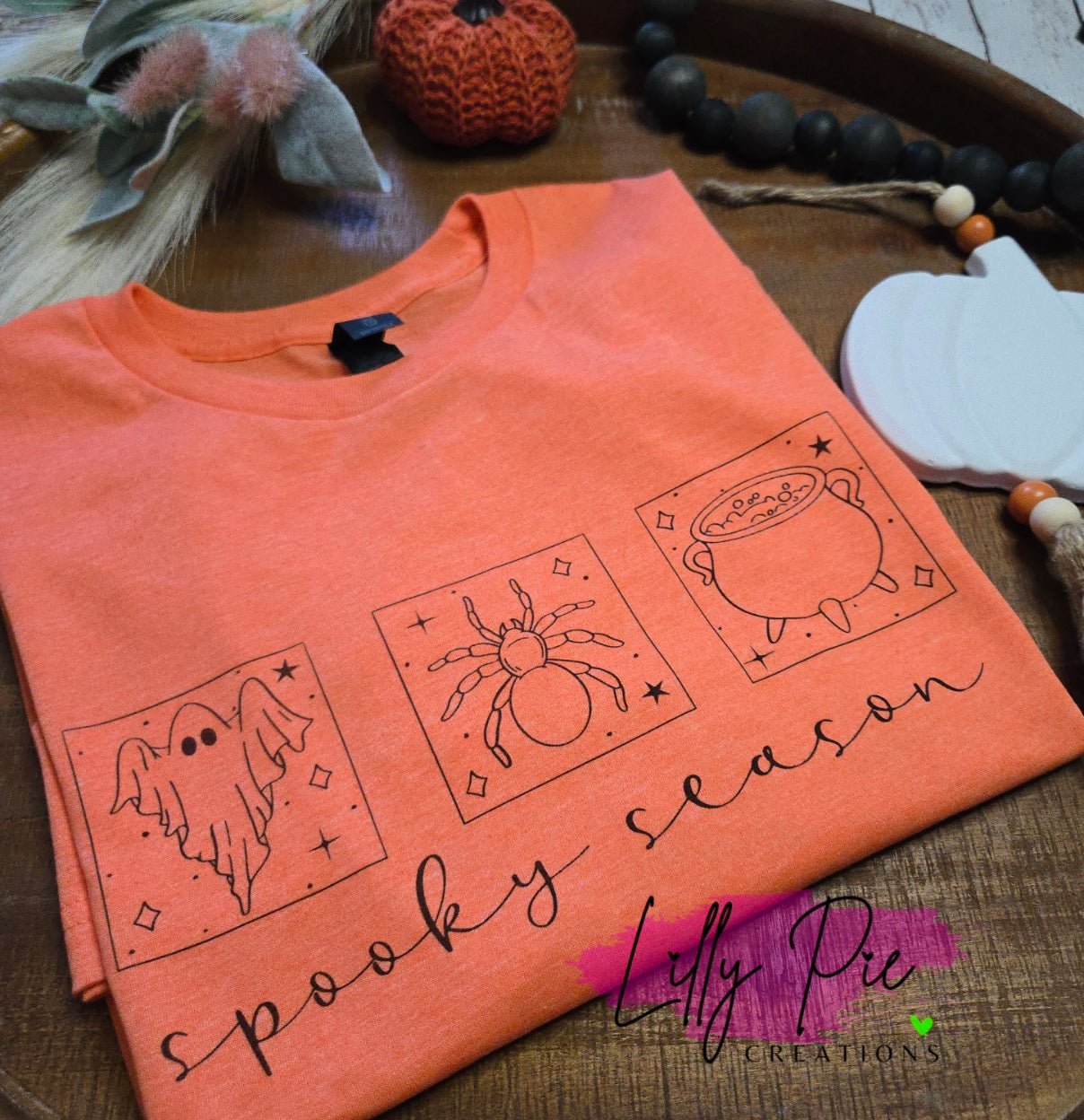 Spooky Season Orange Tarot Halloween T-Shirt - Orange and Purple Shirts Available