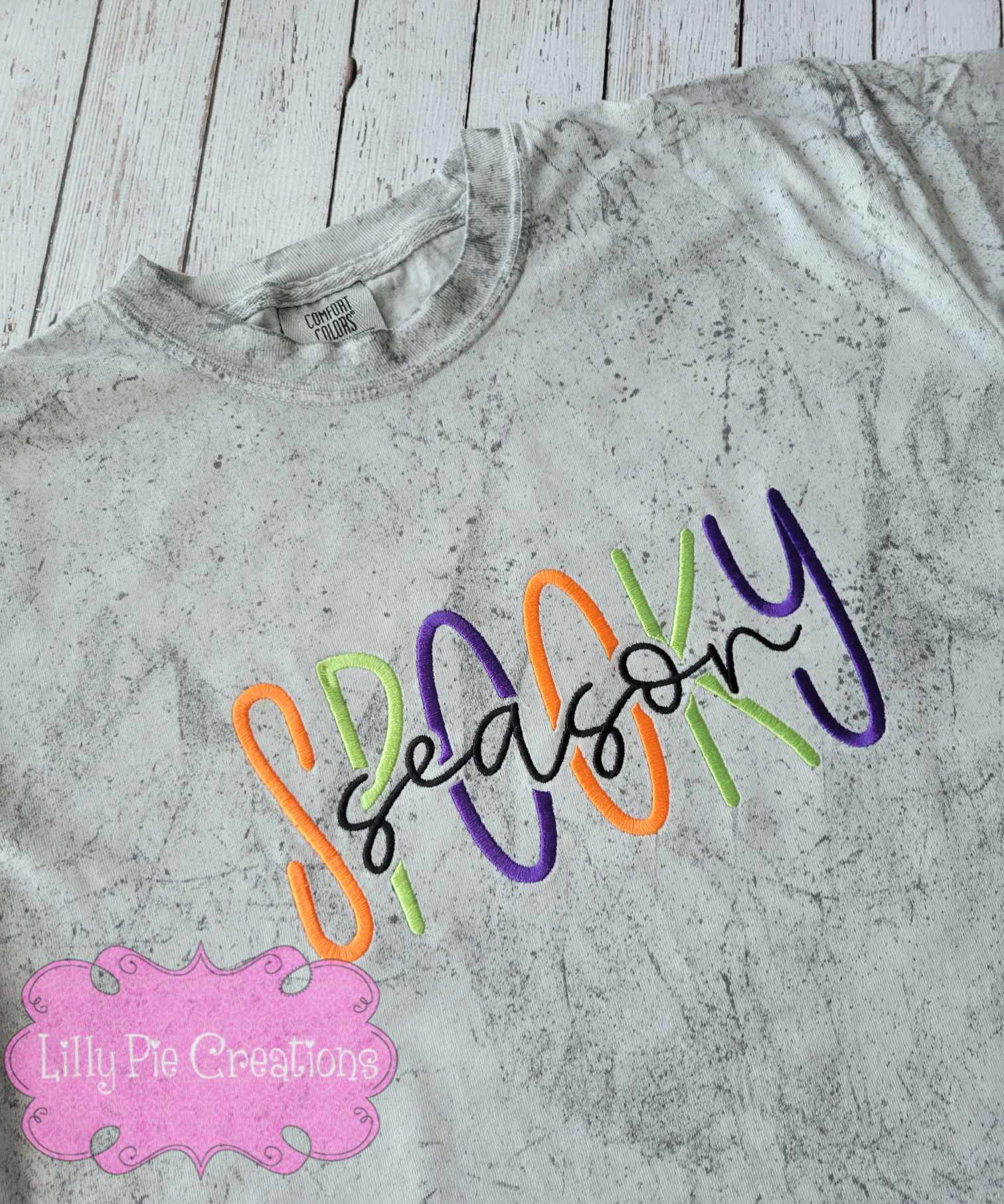 Spooky Season Embroidered Shirt - Comfort Colors Halloween Tshirt