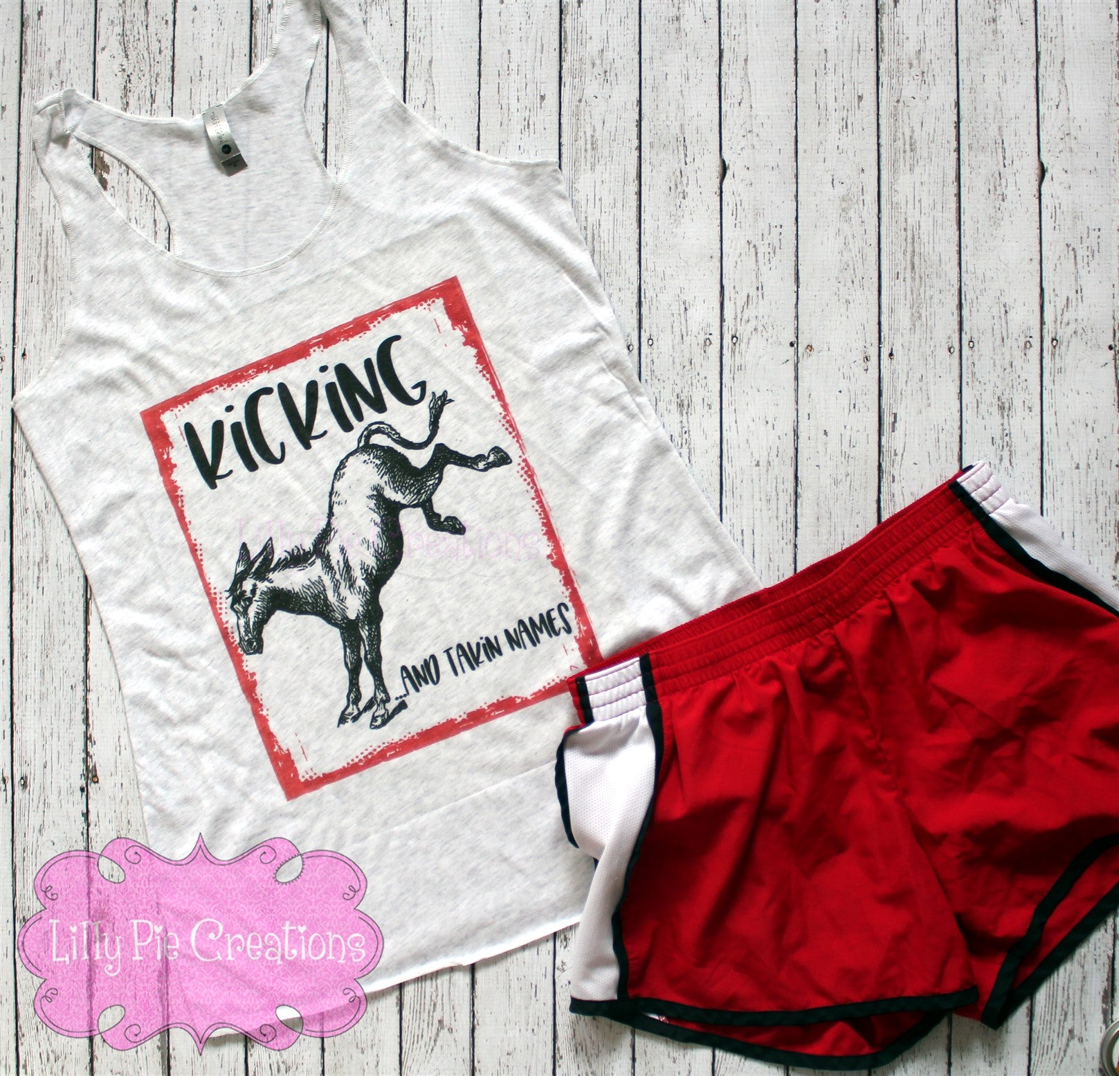 Kicking Butt and Taking Names Work Out Tank - Exercise Shirt