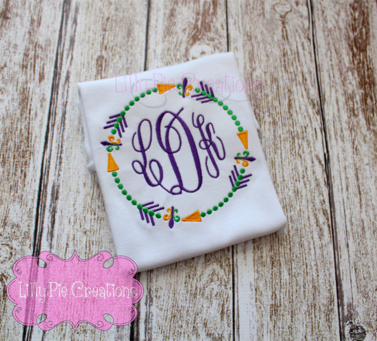 mardi gras monogram shirts