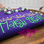 Mardi Gras Crown Trio Sweatshirt with Puff Embroidery