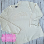Corded Embroidered Louisiana Ivory Sweater