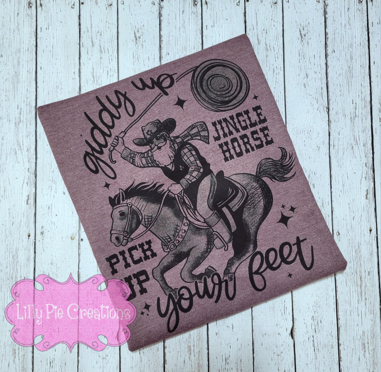 Giddy Up Jingle Horse Pick Up Your Feet - Maroon Sublimated Sweatshirt