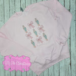 Nutcracker and Bow Sublimated Pink Christmas Sweatshirt