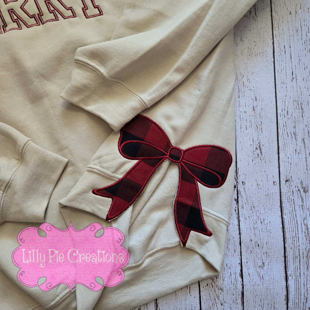 Preppy Merry Sweatshirt with Bow Side Designs