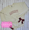 Preppy Merry Sweatshirt with Bow Side Designs