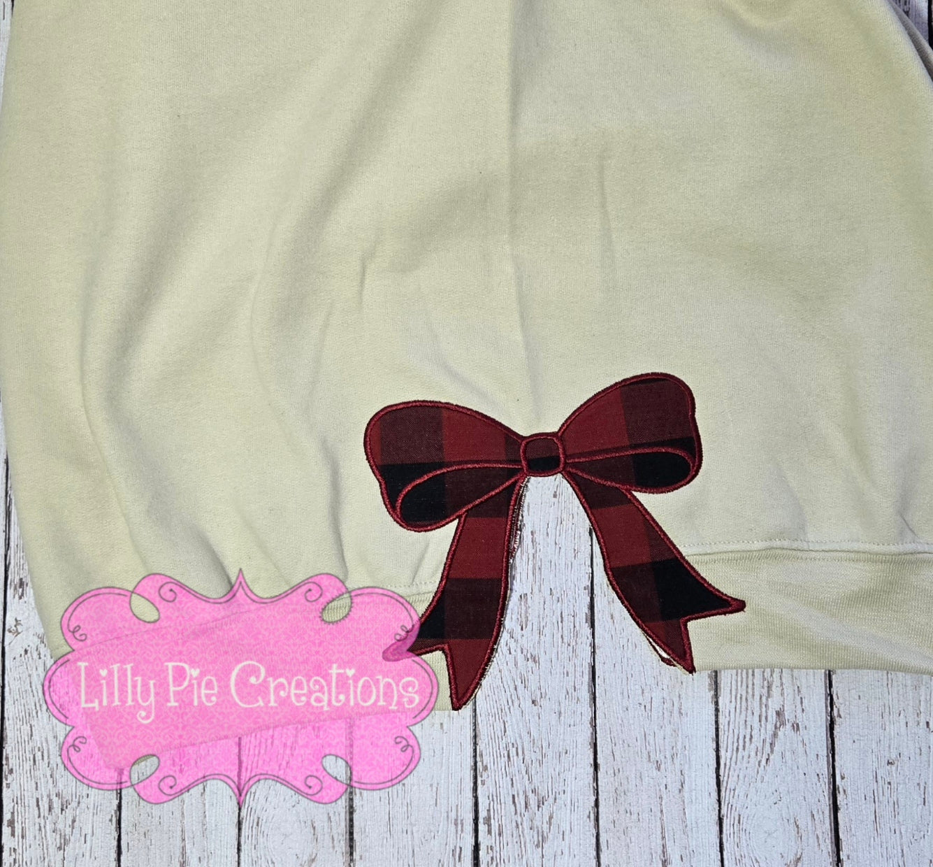 Preppy Merry Sweatshirt with Bow Side Designs