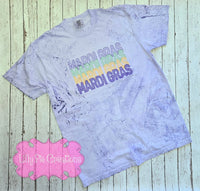 Stacked Mardi Gras Embroidered Comfort Colors T-shirt