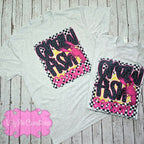 Crawfish Season T-shirt - Checkered Pink & Black Trendy Crawfish Tee