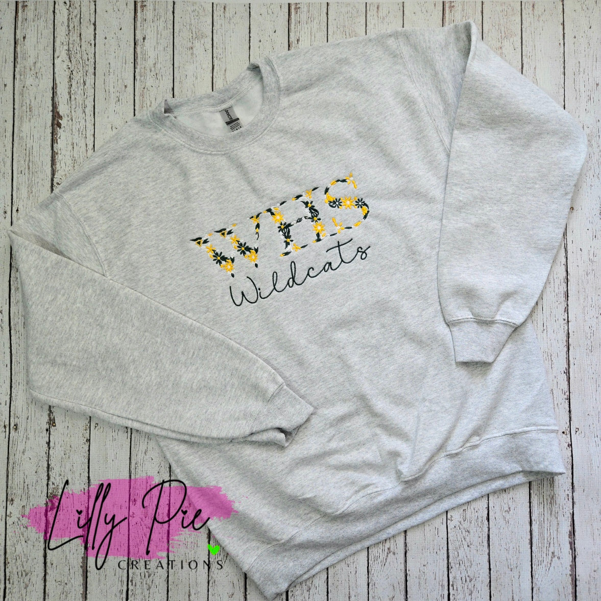 Floral School Initial and Mascot Sweatshirt - Custom Orders Welcome