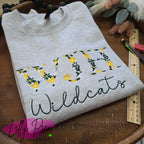 Floral School Initial and Mascot Sweatshirt - Custom Orders Welcome