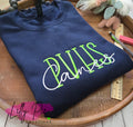 PVHS Stacked Farmhouse Font with Mascot Teacher Sweatshirt