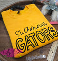 School Spirit Sweatshirt - School Name with Mascot in Puff Embroidery - Custom Orders Welcome