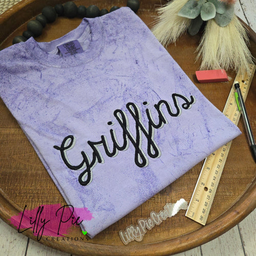 Custom Mascot Spirit Shirt  - Shadowed Script Mascot School Shirt