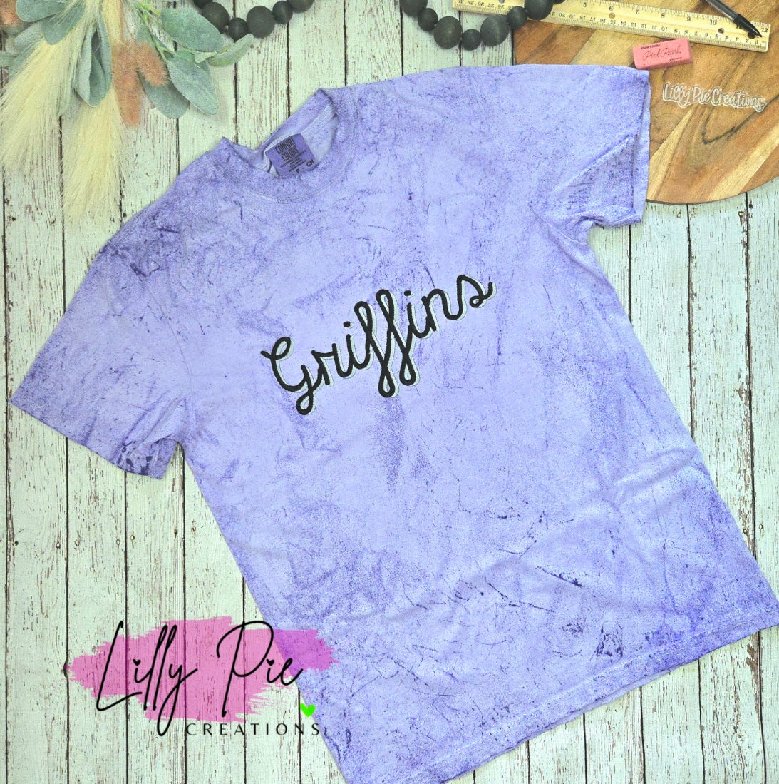 Custom Mascot Spirit Shirt  - Shadowed Script Mascot School Shirt