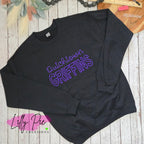 School Spirit Sweatshirt - School Name with Mascot in Puff Embroidery - Custom Orders Welcome