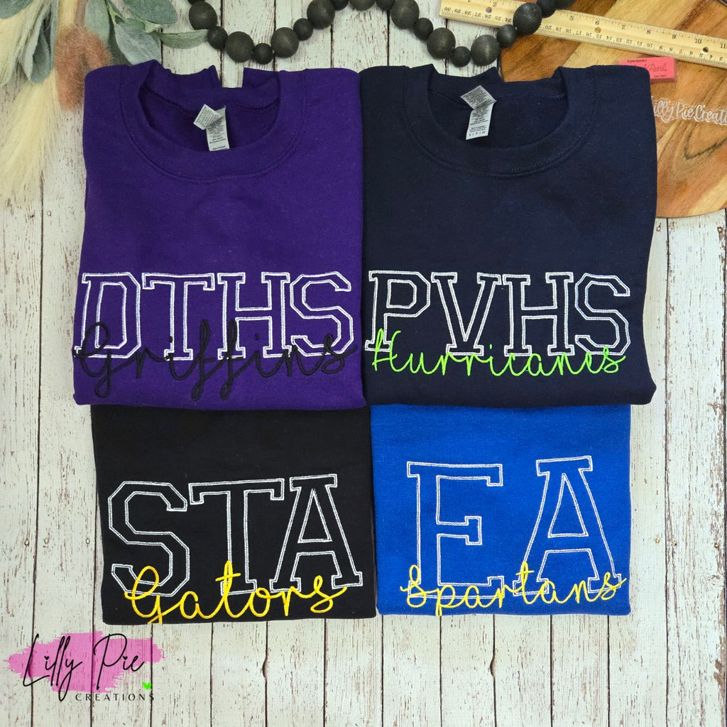 Varsity Letter with Mascot School Spirit Sweatshirt
