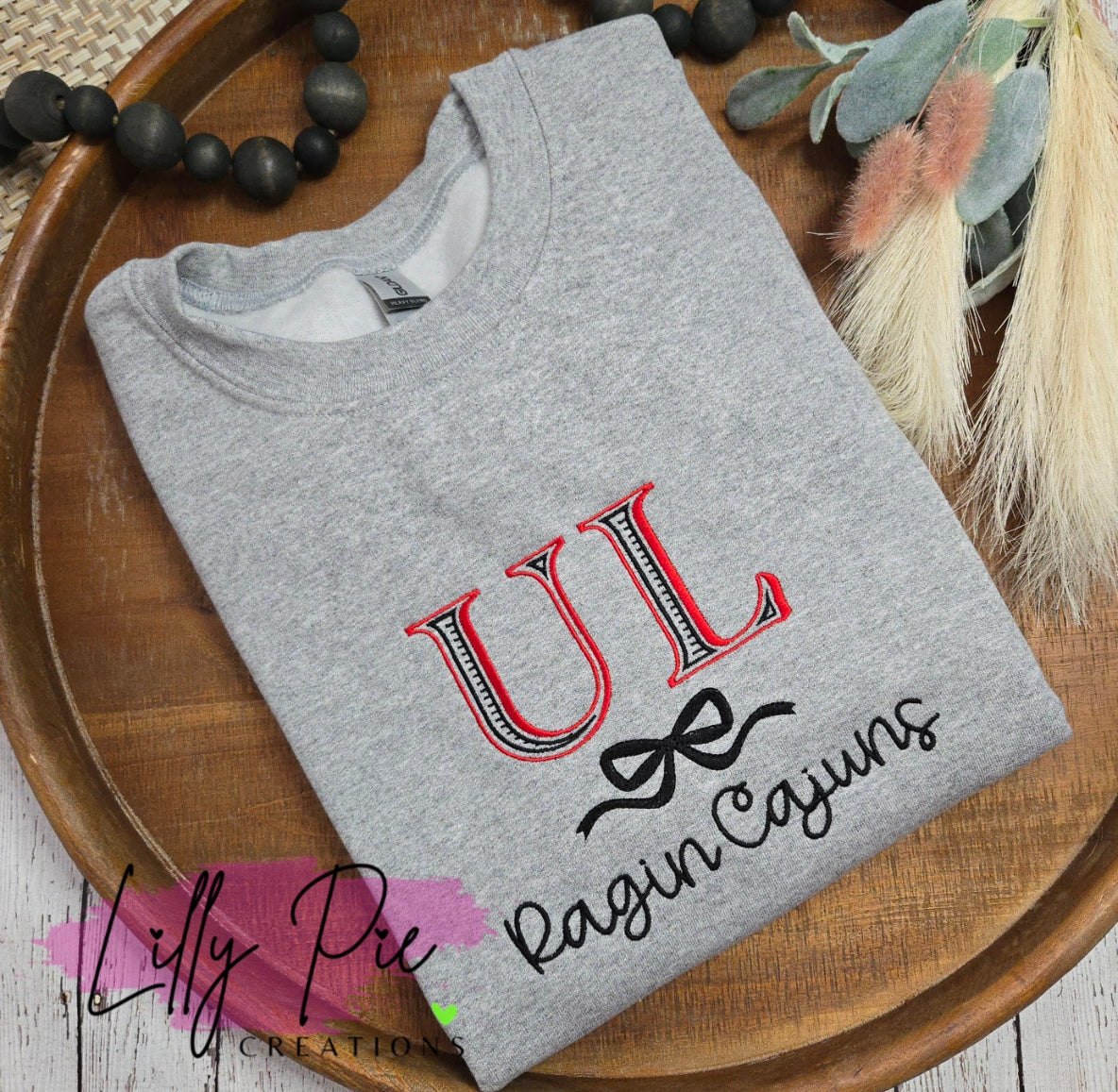 Custom School Sweatshirt with Mascot and Bow - Custom Orders Welcome