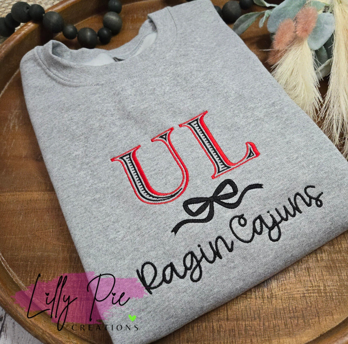 Custom School Sweatshirt with Mascot and Bow - Custom Orders Welcome