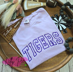 Embroidered Arched Tigers Lavender T-shirt or Sweatshirt