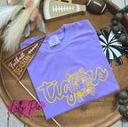 Script Embroidered Tigers Violet Comfort T-shirt (Sweatshirt Available too)