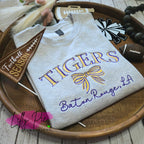 Custom Mascot with Bow Sweatshirt - Colors and words can be customized!