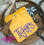 Embroidered Puff Tigers Comfort Colors T-shirt