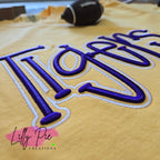 Embroidered Puff Tigers Comfort Colors T-shirt