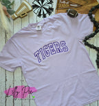 Embroidered Arched Tigers Lavender T-shirt or Sweatshirt