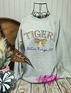 Custom Mascot with Bow Sweatshirt - Colors and words can be customized!