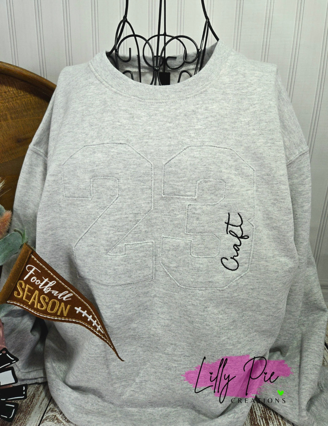 Monotone Number Applique Sweatshirt-Custom Orders Welcomed!