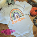 Personalized Halloween Rainbow Girls Shirt - Girls Halloween T-Shirt