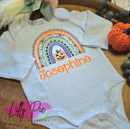 Personalized Halloween Rainbow Girls Shirt - Girls Halloween T-Shirt