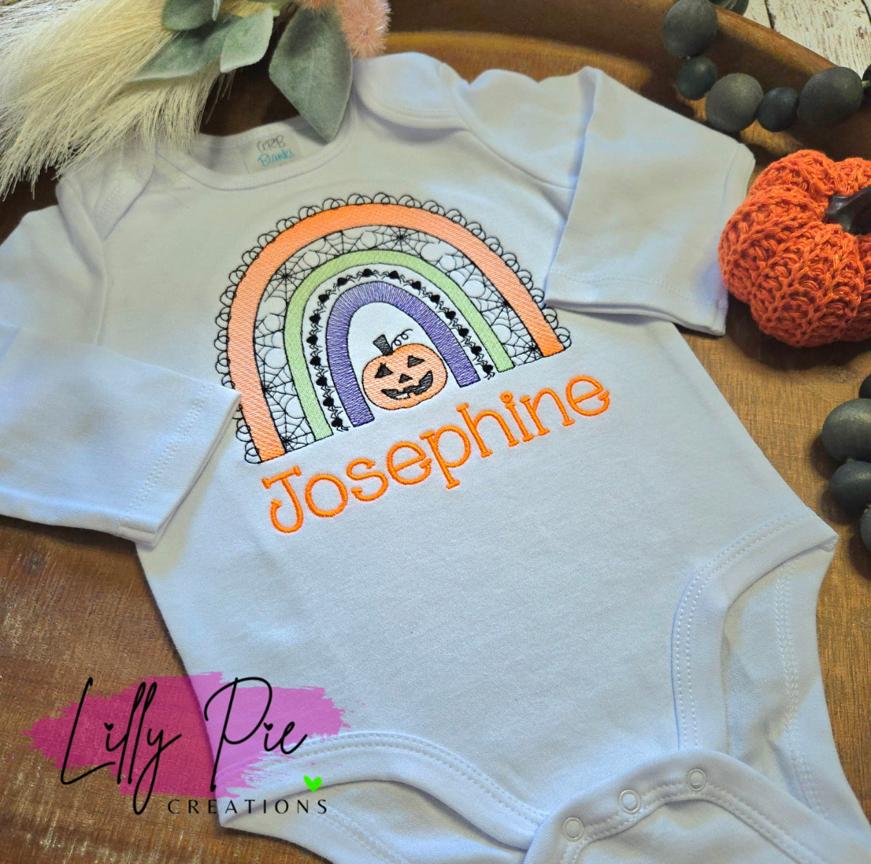 Personalized Halloween Rainbow Girls Shirt - Girls Halloween T-Shirt