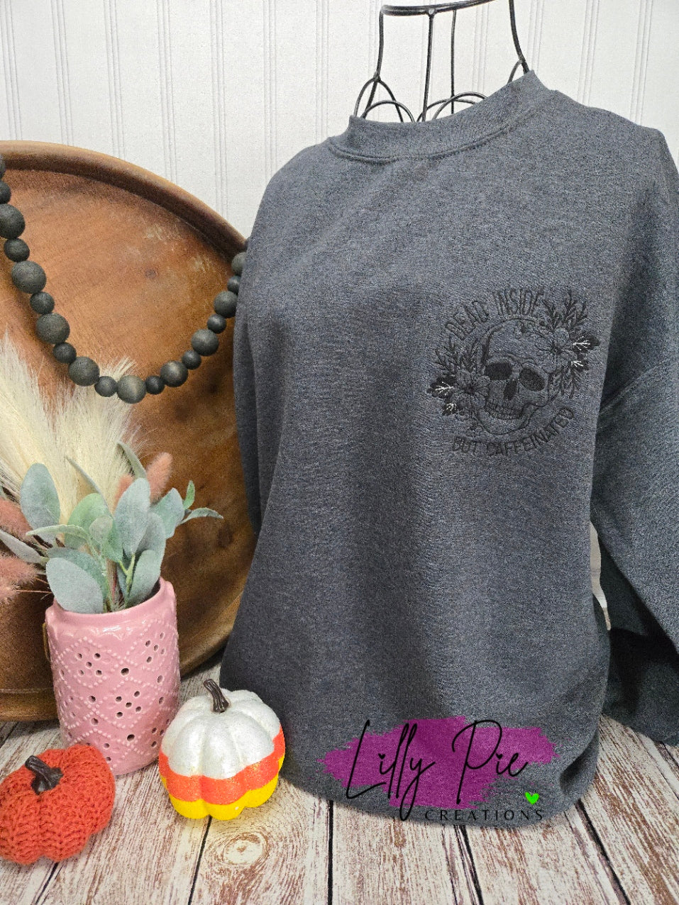 Dead Inside but Caffeinated Unisex Adult Halloween Sweatshirt