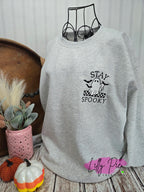 Stay Spooky Ghost and Bats Embroidered Halloween Sweatshirt