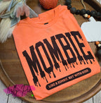 Mombie Mom Halloween Shirt - Like a Zombie, But With Kids - Available in Orange, Purple or Grey