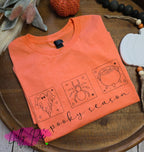 Spooky Season Orange Tarot Halloween T-Shirt - Orange and Purple Shirts Available