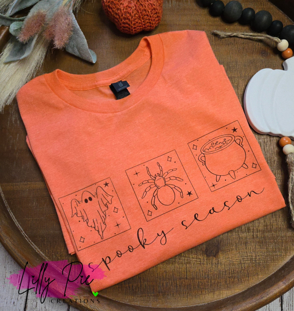 Spooky Season Orange Tarot Halloween T-Shirt - Orange and Purple Shirts Available