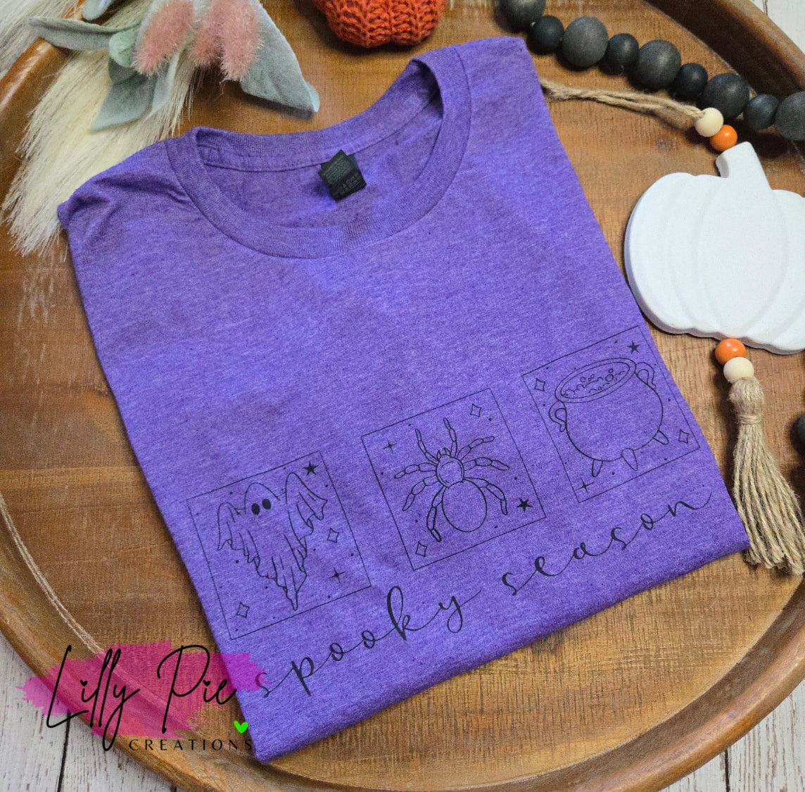 Spooky Season Orange Tarot Halloween T-Shirt - Orange and Purple Shirts Available