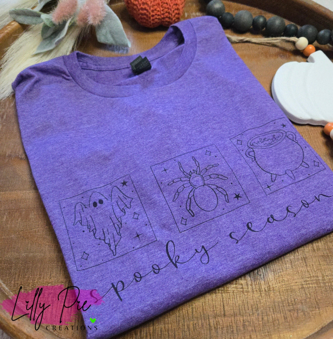 Spooky Season Orange Tarot Halloween T-Shirt - Orange and Purple Shirts Available