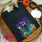 Embroidered Neon Ghost Halloween Sweatshirt