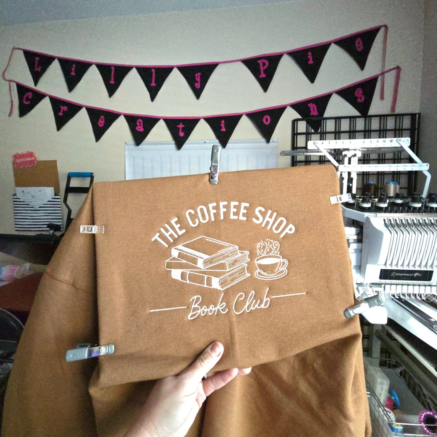 Coffee Shop Book Club Embroidered Sweatshirt